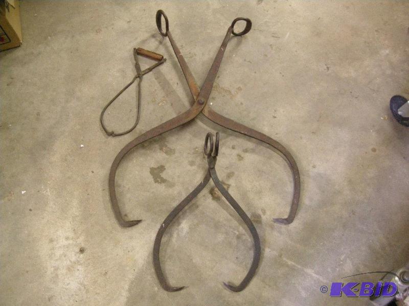 lot 517 image: 3 antique icelog hooks