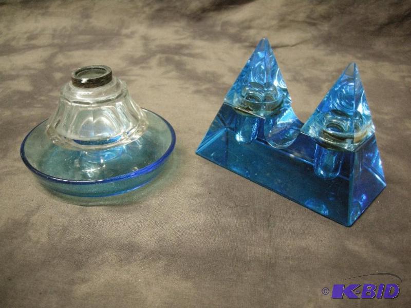 lot 52 image: 2 Early blue ink wells