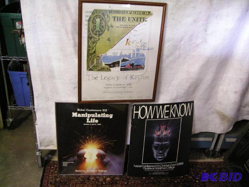 lot 522 image: 3 Nobel Conference posters Gustavus Adolphus