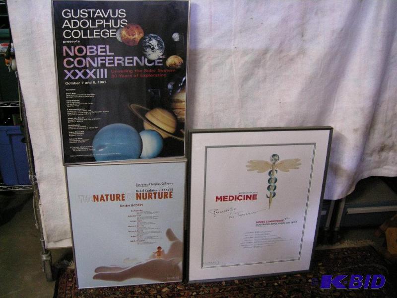 lot 527 image: 3 Nobel Conference posters Gustavus Adolphus