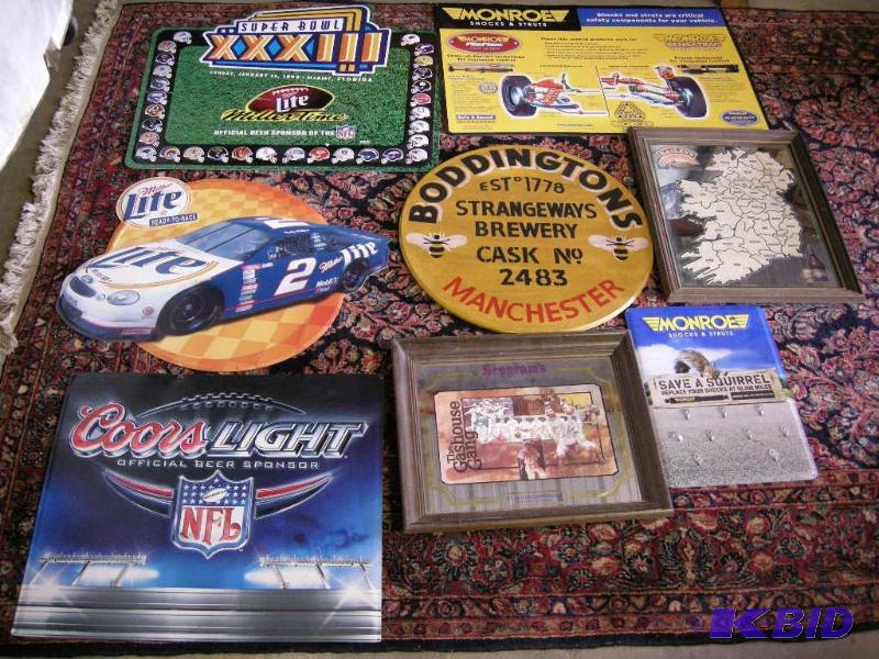 lot 542 image: Misc advertiser tin signs and mirrors