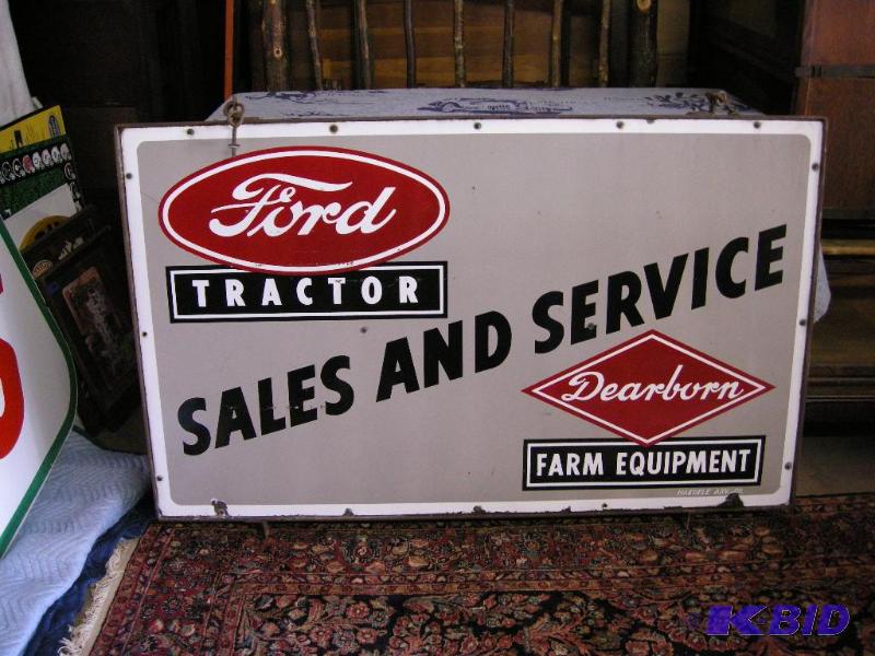 lot 544 image: Vintage Ford Tractor enamelporcelain dealership sign