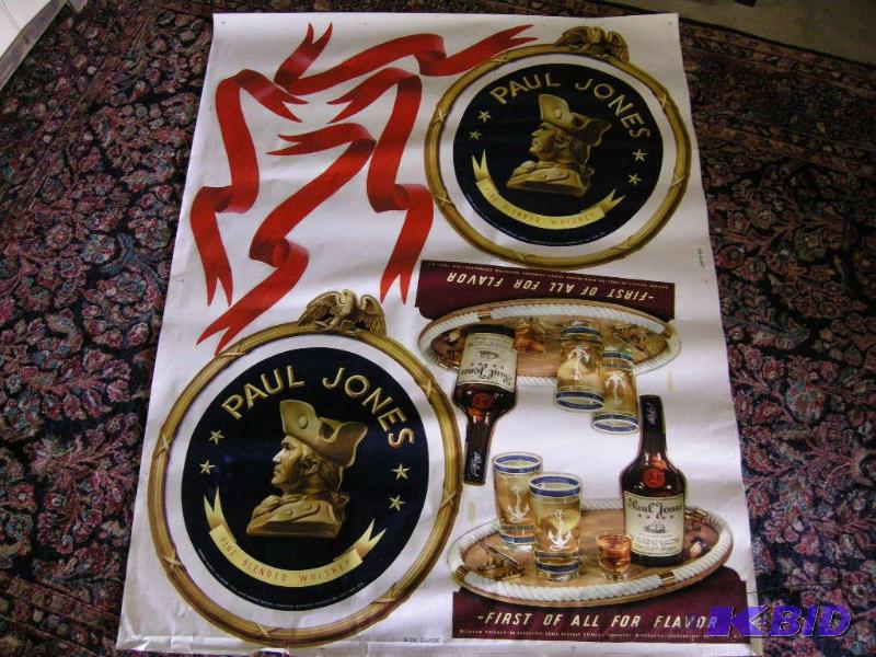 lot 552 image: Vintage Paul Jones whiskey uncut advertiser sheet