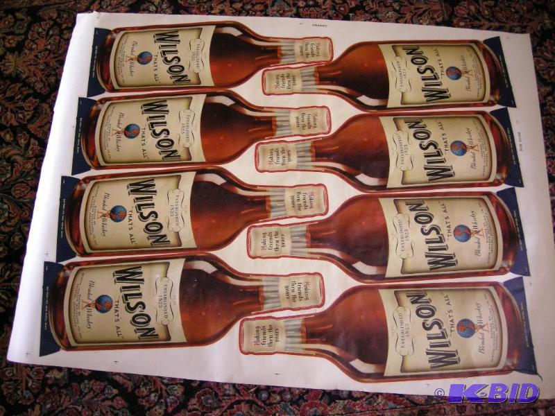 lot 626 image: Vintage Wilson whiskey uncut advertiser sheet