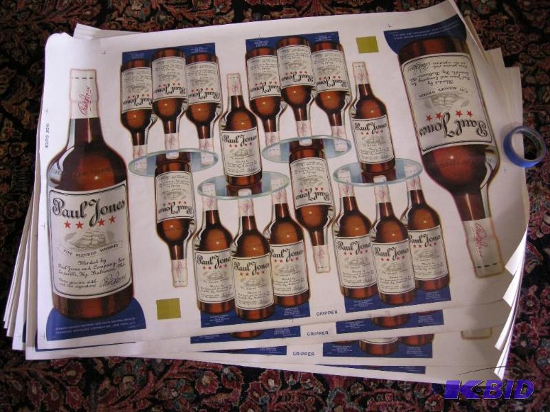 lot 631 image: 6 vintage Paul Jones whiskey uncut advertiser sheets