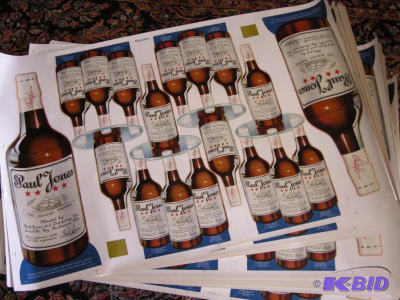 lot 635 image: 19 Vintage Paul Jones whiskey uncut advertiser sheets