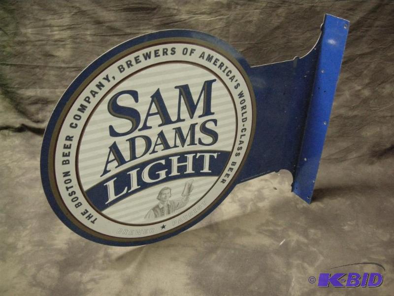 lot 75 image: Sam Adams 2 sided metal wall sign