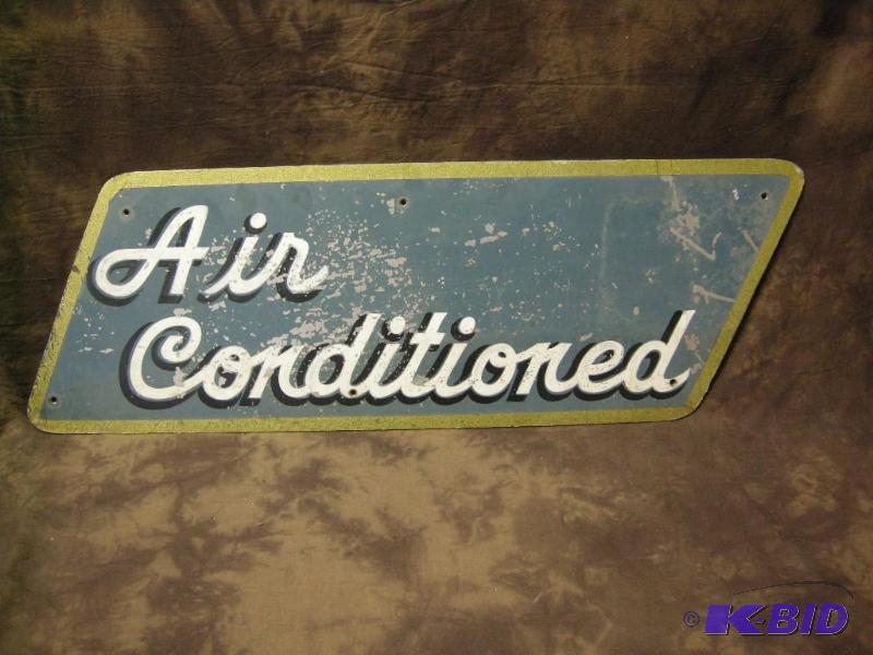 lot 83 image: Air Conditioned aluminum, painted sign