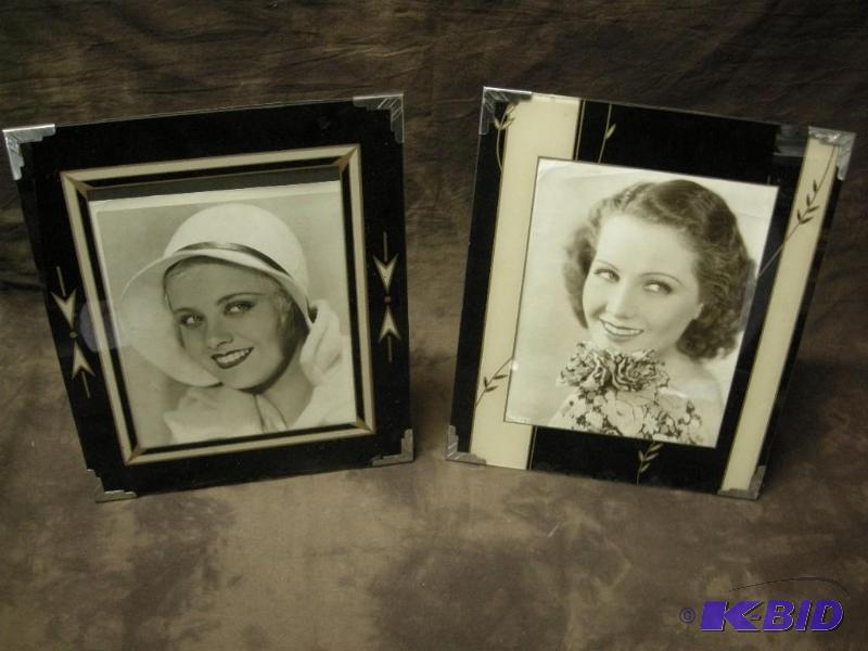 lot 92 image: 2 Art Deco (1920s-1930s) Reverse Painted Glass picture frames
