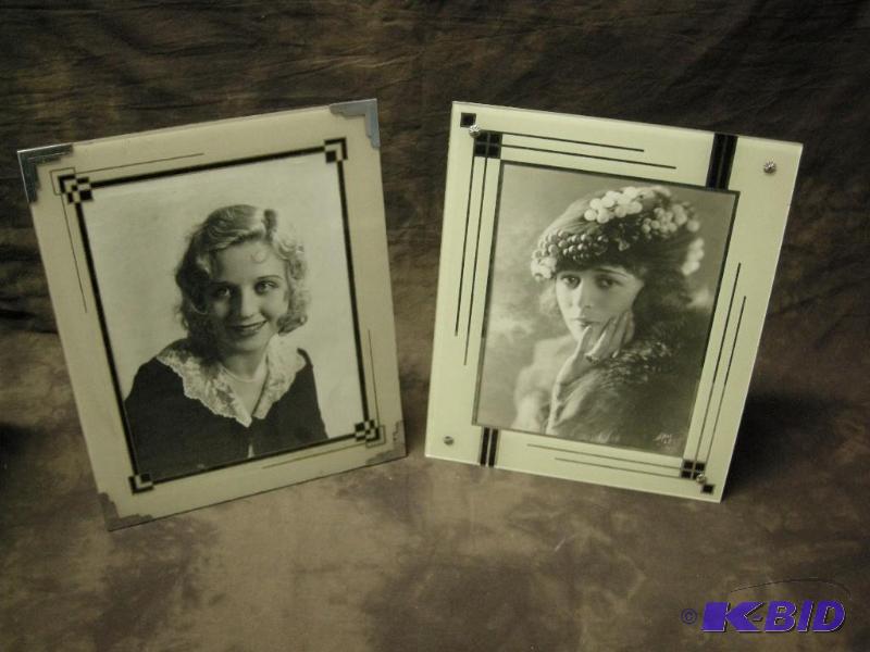 lot 95 image: 2 Art Deco (1920s-1930s) Reverse Painted Glass picture frames