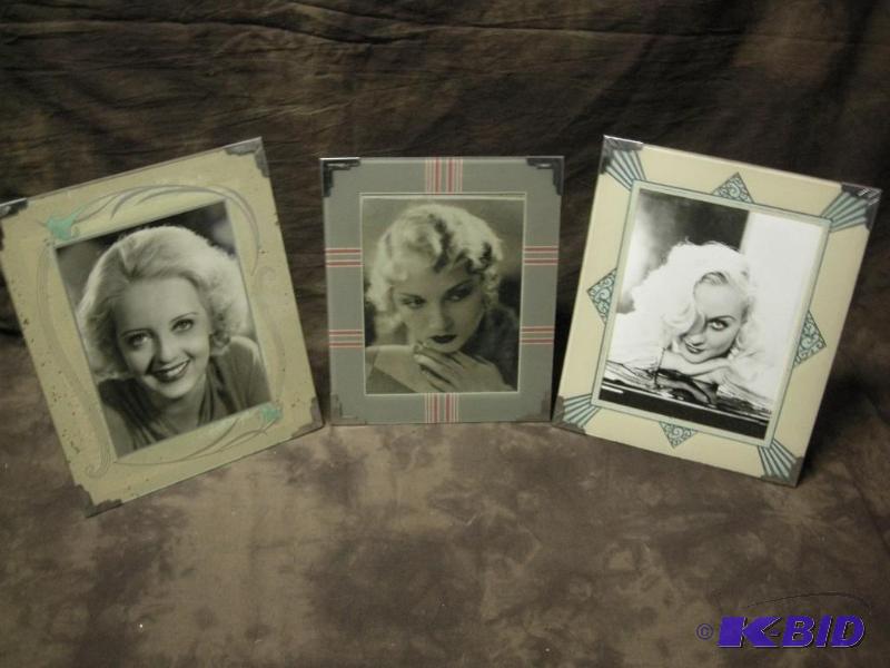 lot 97 image: 3 Art Deco (1920s-1930s) Reverse Painted Glass picture frames
