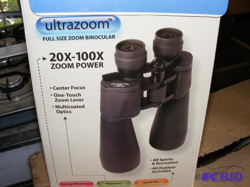 lot 100 image: Ultrazoom full size zoom binoculars, 20x-100x...