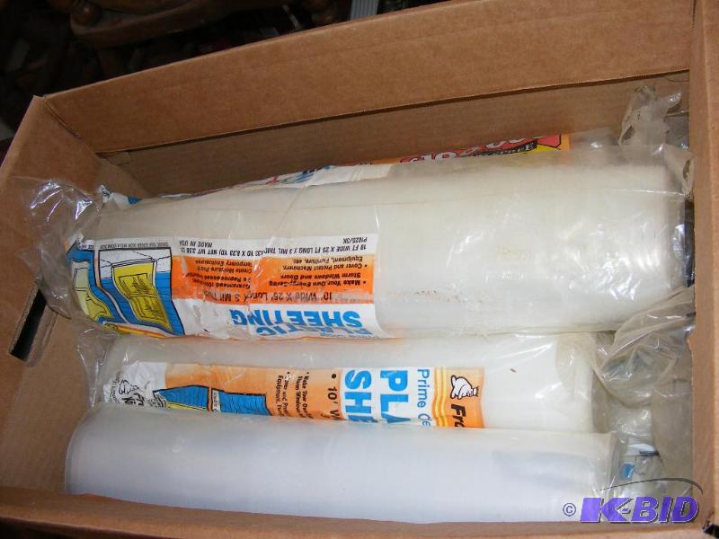 lot 102 image: Rolls of 3 and 3.5 mil plastic sheeting...
