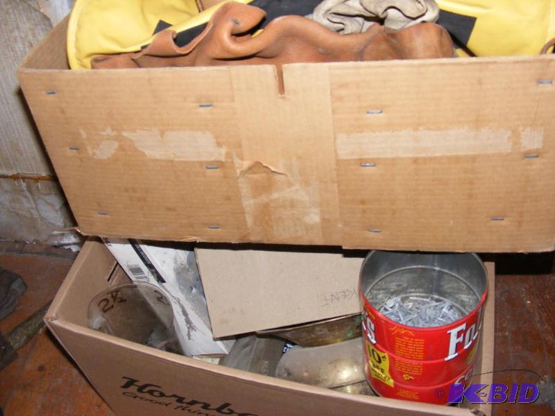 lot 130 image: Sanding Belts, Jig Saw, nails, leather for cr...