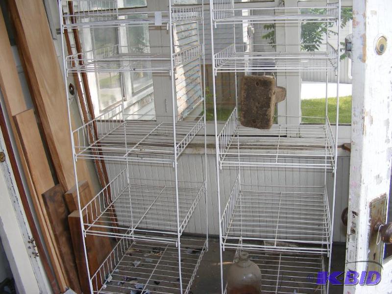 lot 139 image: two wire rack shelving units...