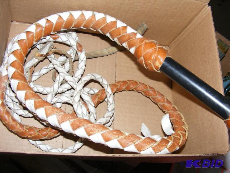 lot 20 image: Leather Bull Whip...