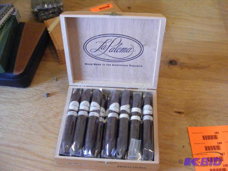 lot 201 image: LaLaloma Cigars in box. You must be 18 to buy...