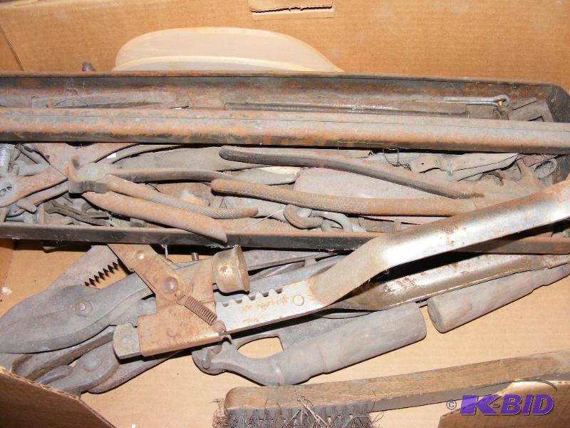 lot 24 image: Box of Old Tools...