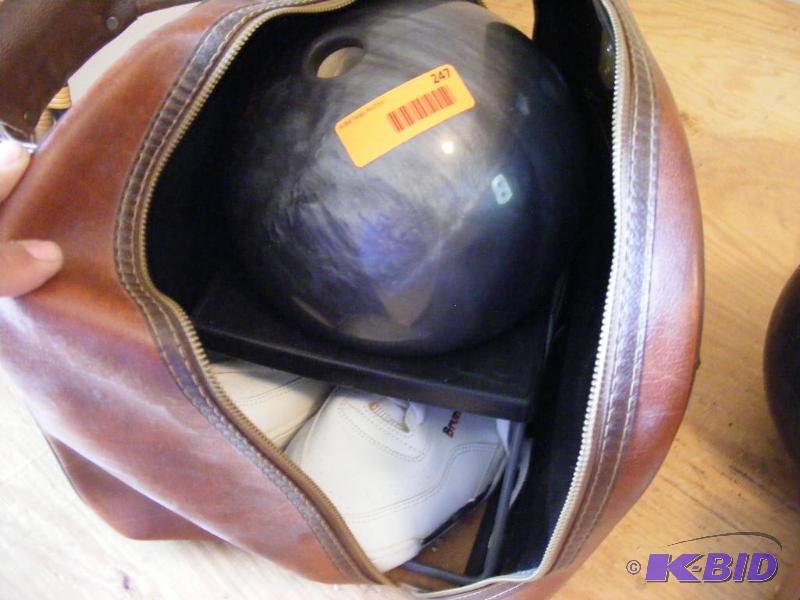 lot 247 image: Bowling Balls and shoes size 12...