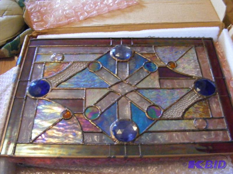 lot 252 image: Stain Glass Window Pane Wall Hanging...