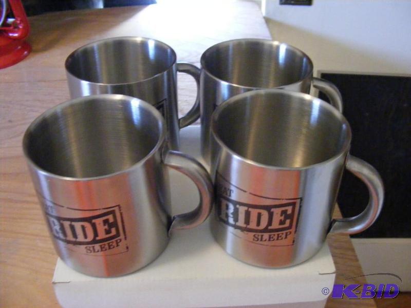 lot 281 image: 4 stainless steel mugs...