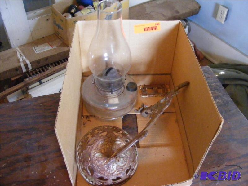 lot 288 image: Oil Lamp and Wall Hanger...