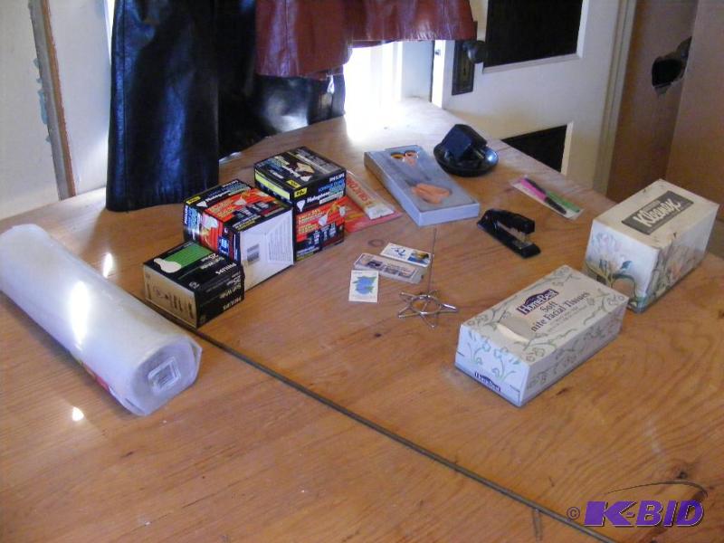 lot 310 image: Stamps, klenex, light bulbs, silicone sealant...