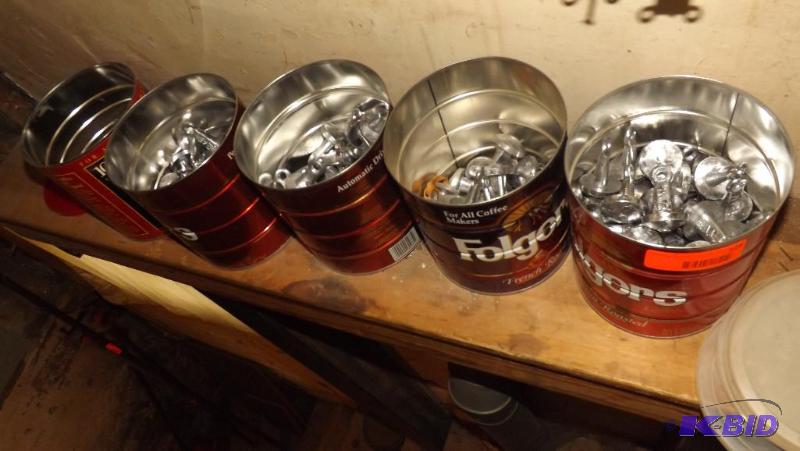 lot 329 image: 4 cans of decoy Weights, 1 can of shot reload...