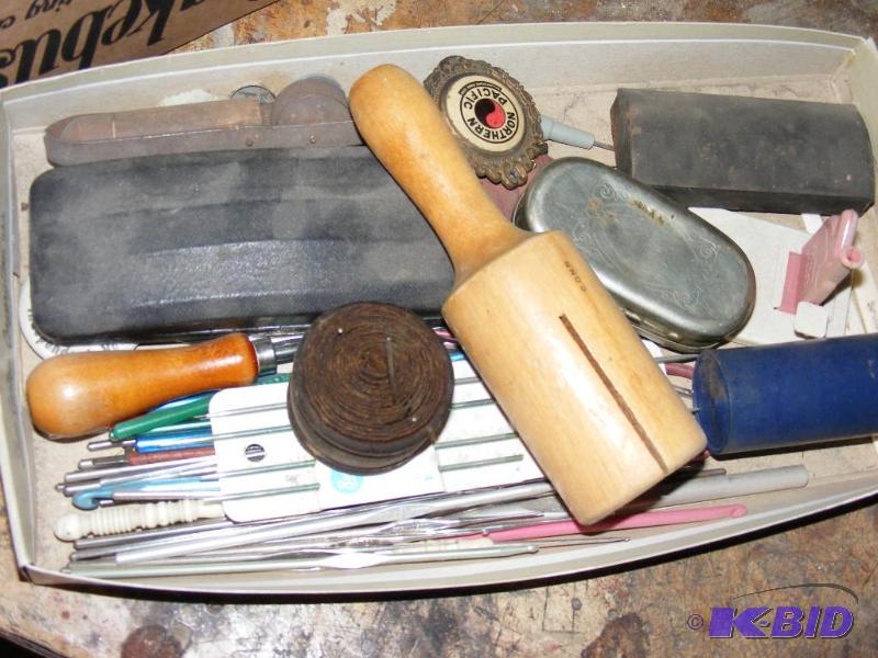 lot 33 image: Crochet Hooks and other crafting items...