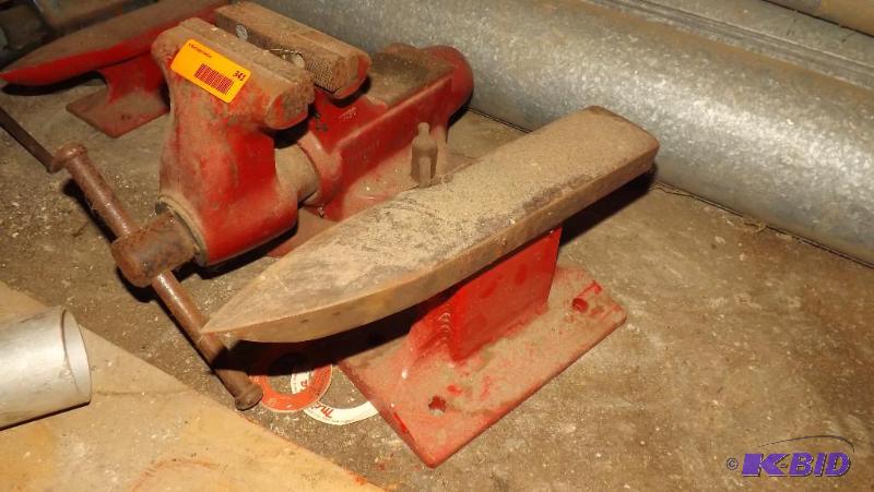 lot 341 image: Bench Vise and Anvil...