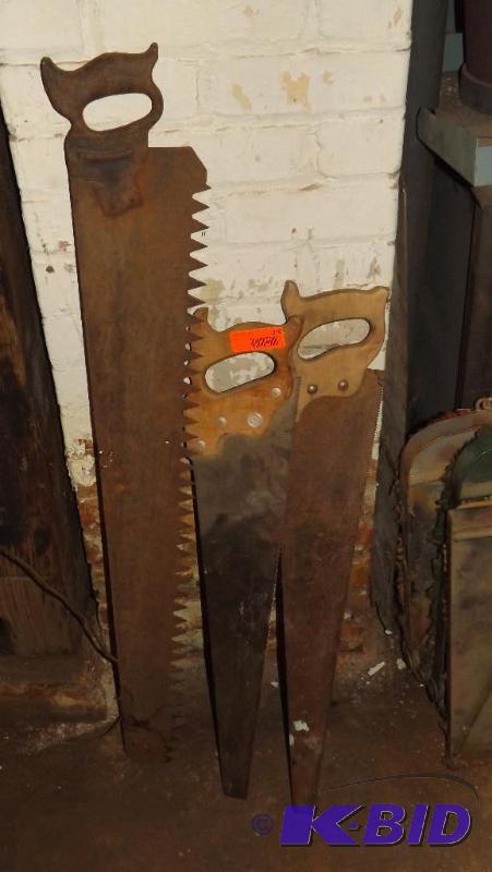lot 370 image: 3 older hand saws...