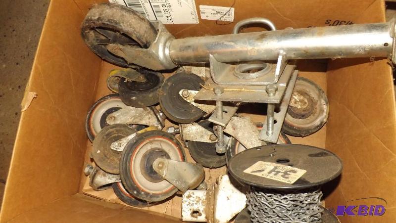 lot 375 image: misc caster wheels and trailer lift wheel...