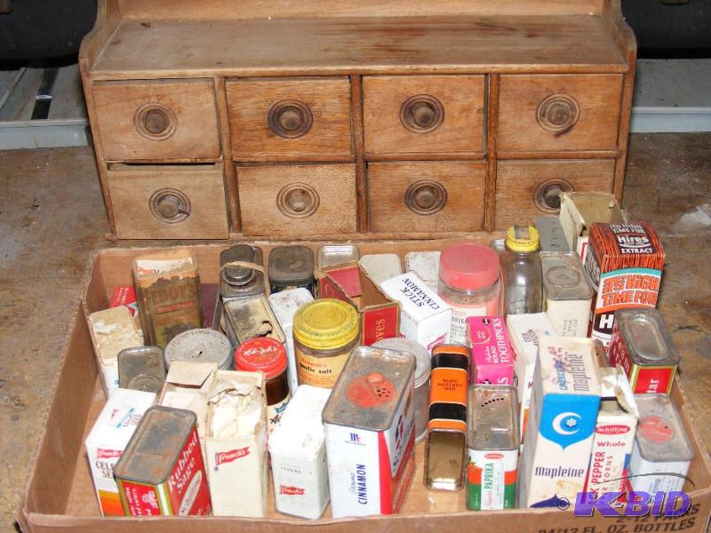 lot 38 image: Spices and old spice drawer cabinet...