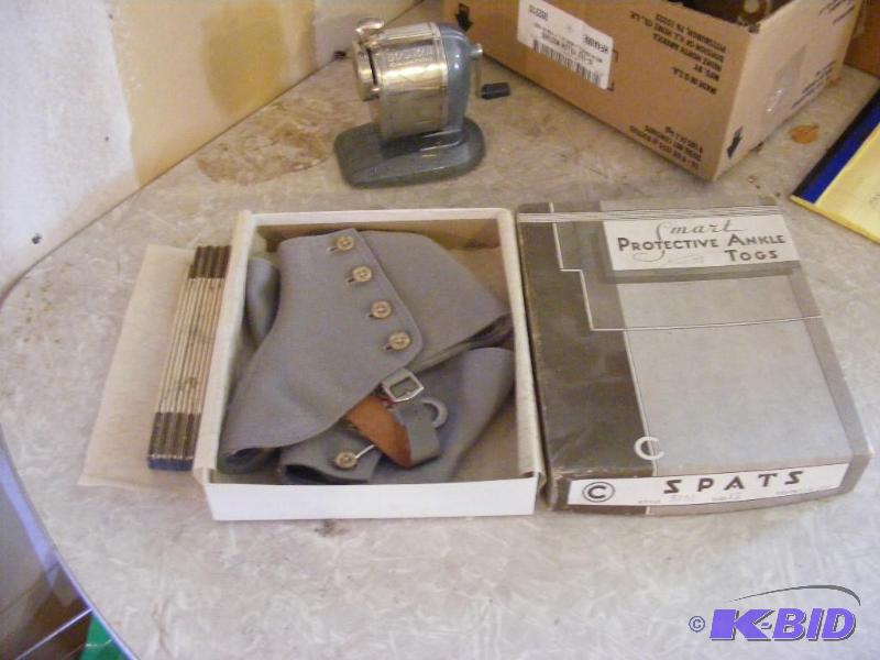 lot 402 image: Ankle Togs, Door Stop, Tape, Sharpener