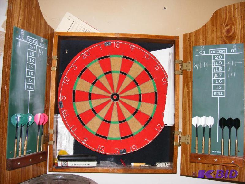 lot 43 image: Dart Board and Cabinet last picture shows som...