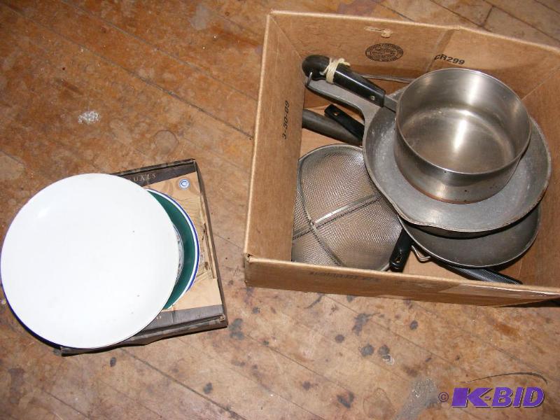 lot 47 image: Box of Pans and Dishes...