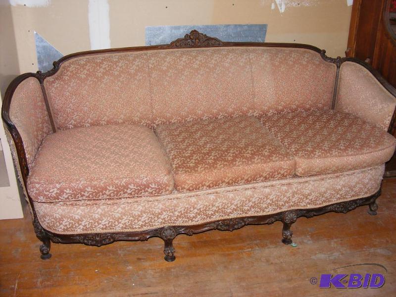 lot 5 image: Set of Antique Furniture, Couch and Two Chair...