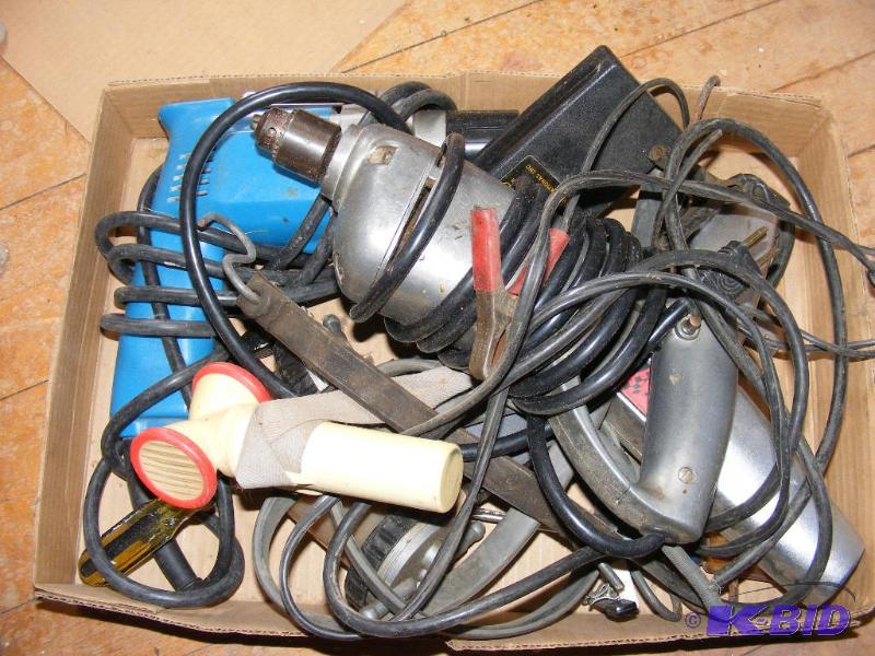 lot 91 image: Corded drills and DC power Timing Light. Powe...