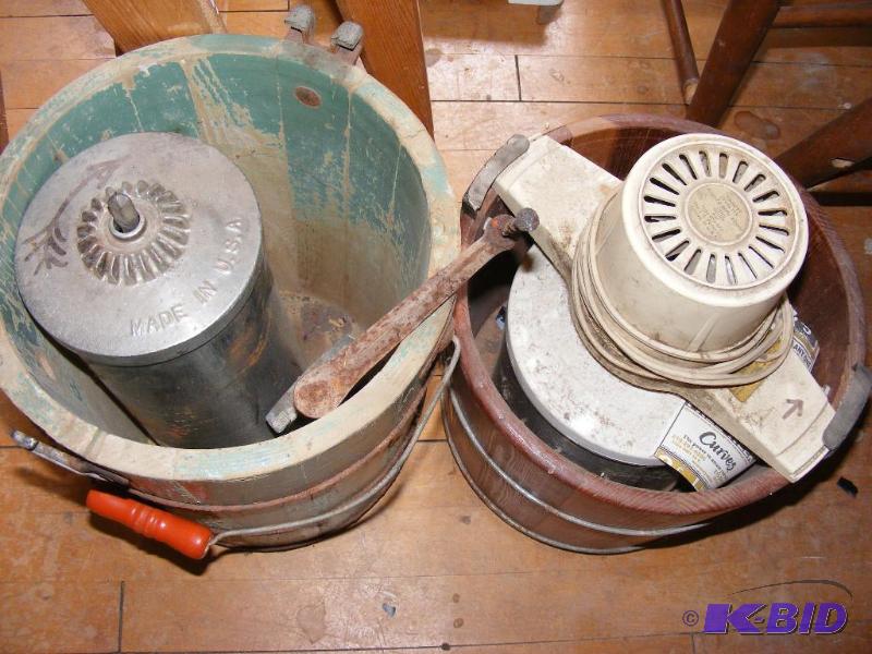 lot 95 image: Two vintage ice cream makers...