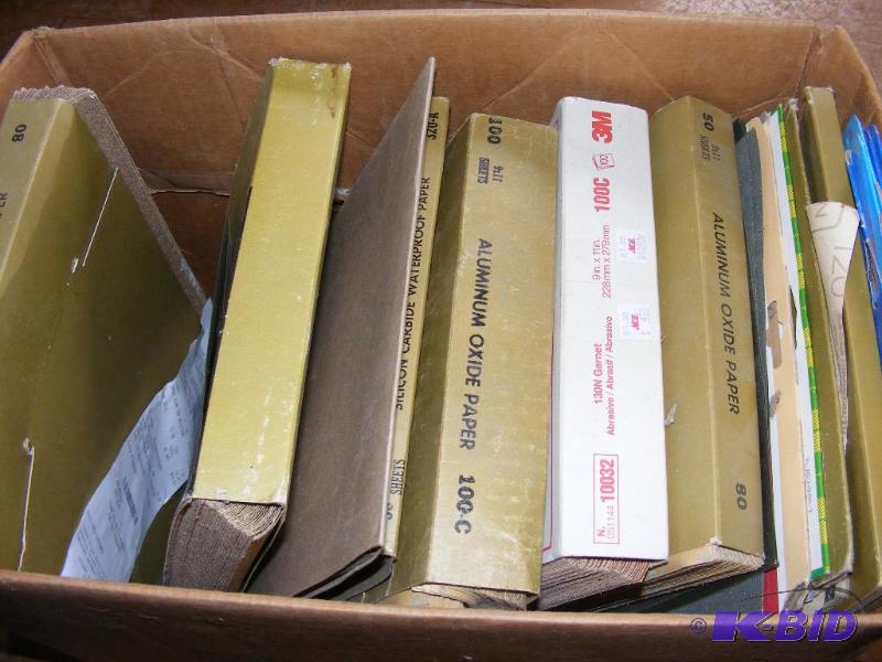 lot 98 image: Box of Sandpaper, variety of grits...