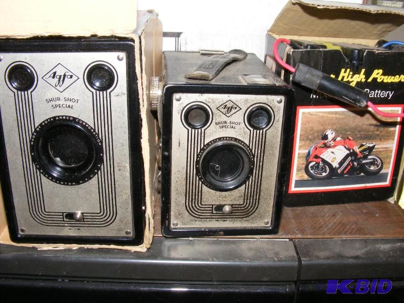 lot 99 image: Two Vintage Agfa Cameras Coleman Steam Iron M...