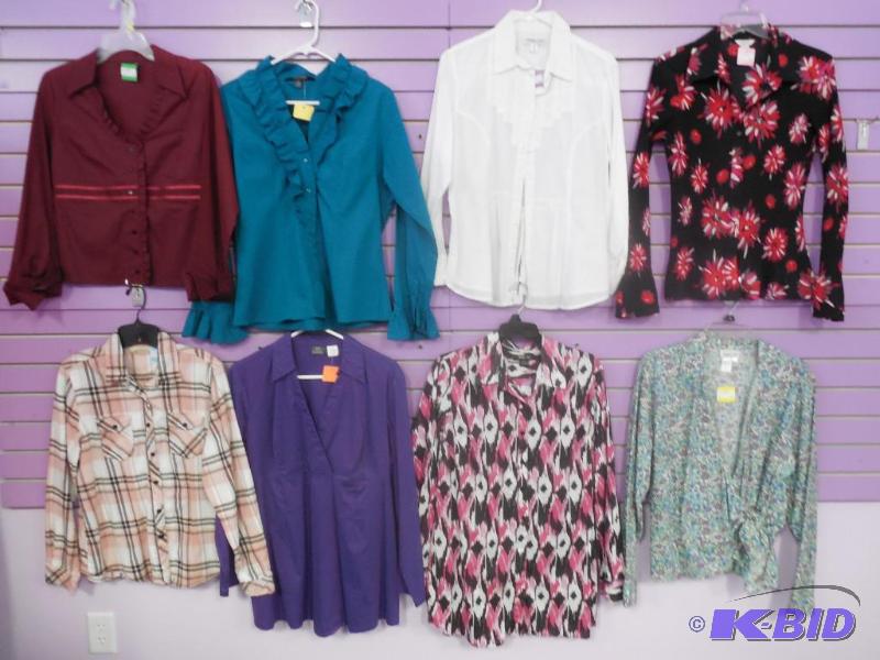Lot of 8 Name Brand Blouse or Shirt - Size Large
