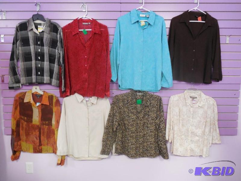 Lot of 8 Name Brand Blouse or Shirt - Size Large