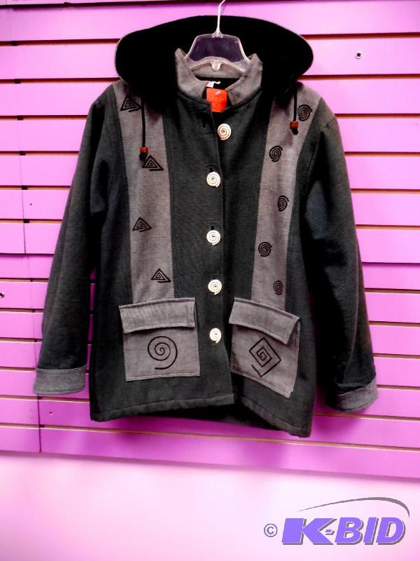 Beautiful Sage Purchased in Nepal Cloth Coat Size Medium With Hood