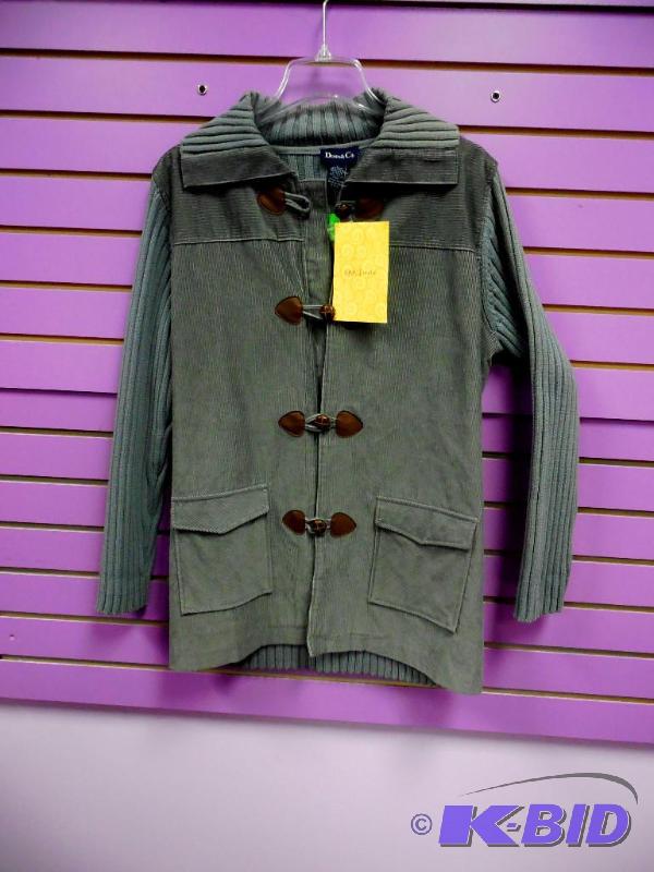 New With Tags Denim Company Corduroy Sweater Coat - Large