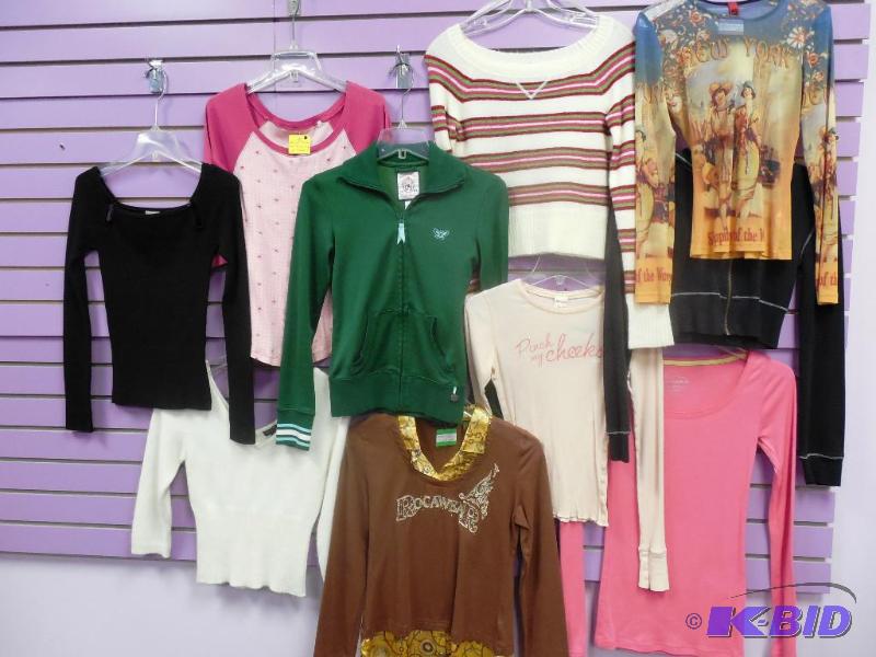 Lot of 10 Name Brand Long Sleeve Tops & Sweaters Size Extra Small