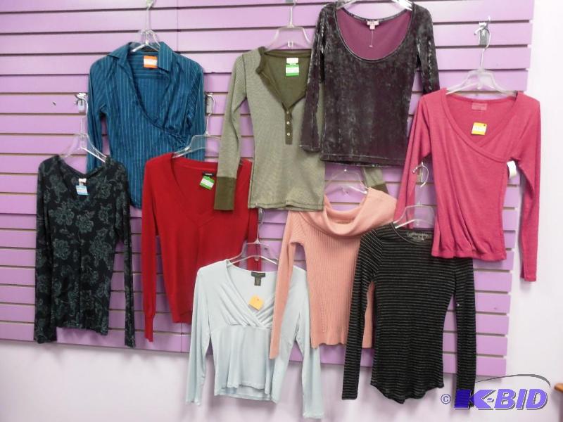 Lot of 9 Name Brand Long Sleeve Tops & Sweaters Size Extra Small
