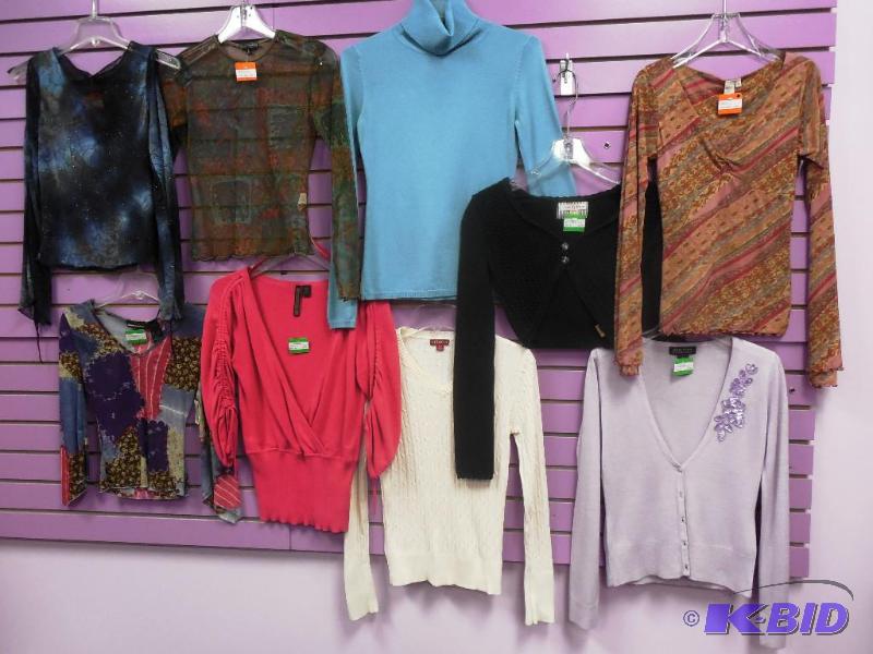 Lot of 9 Name Brand Long Sleeve Tops & Sweaters Size Extra Small