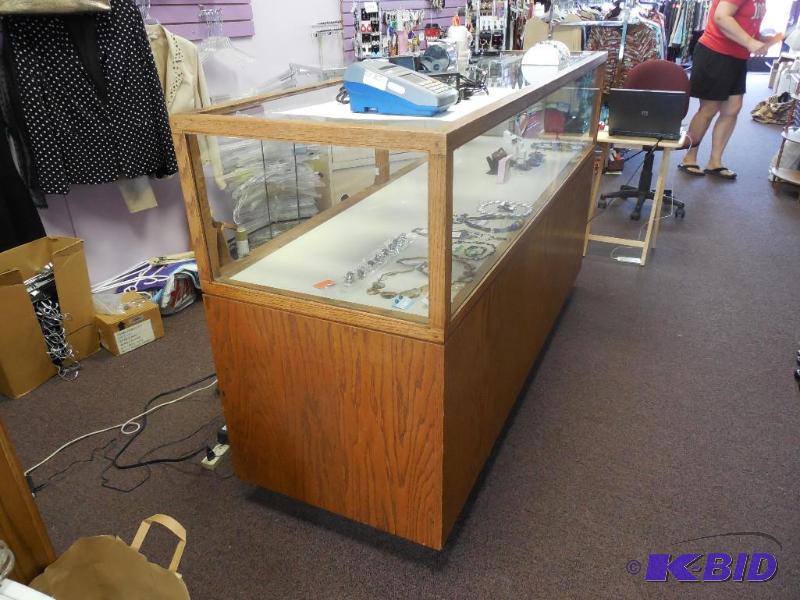 Solid Oak Wood  Glass Display Case