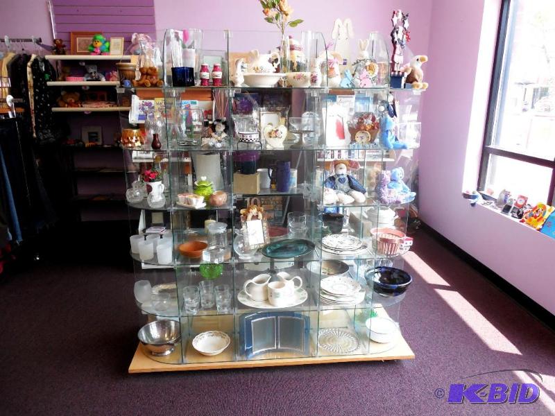 6 Tier Multi Level Double Sided Glass Oval Display Case
